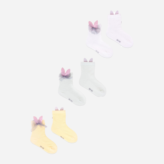 Набір дитячих шкарпеток Yoclub 3 пари SKC/3D-AP/3PAK/GIR/001 17-19 Білий (5907617966482) - зображення 1