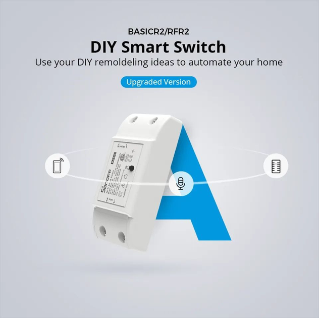 Умный дом мини выключатель Sonoff Basic R2 Wi-Fi DIY eWeLink – фото ...