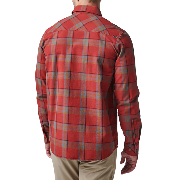 Сорочка тактична 5.11 Tactical Gunner Plaid Long Sleeve Shirt Red Bourbon Plaid 2XL (72530-164) - зображення 2