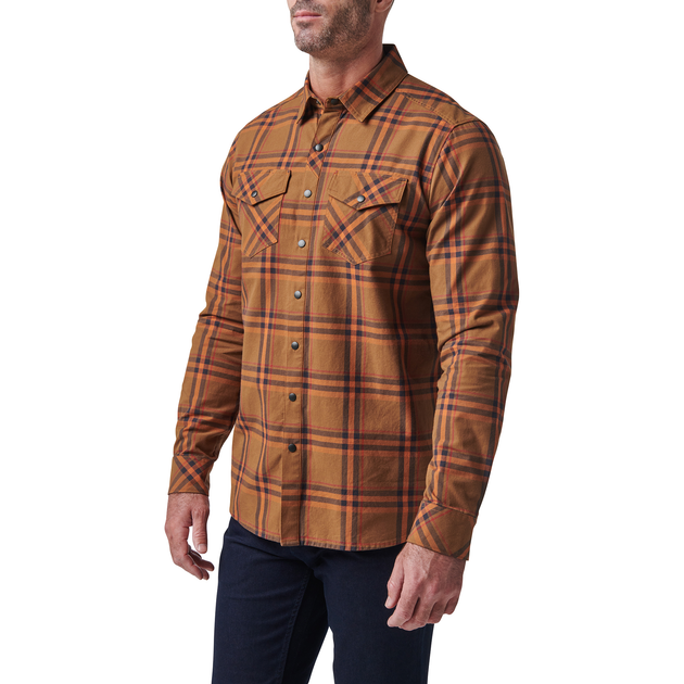 Сорочка тактична 5.11 Tactical Gunner Plaid Long Sleeve Shirt Roasted Barley Plaid L (72530-168) - изображение 1