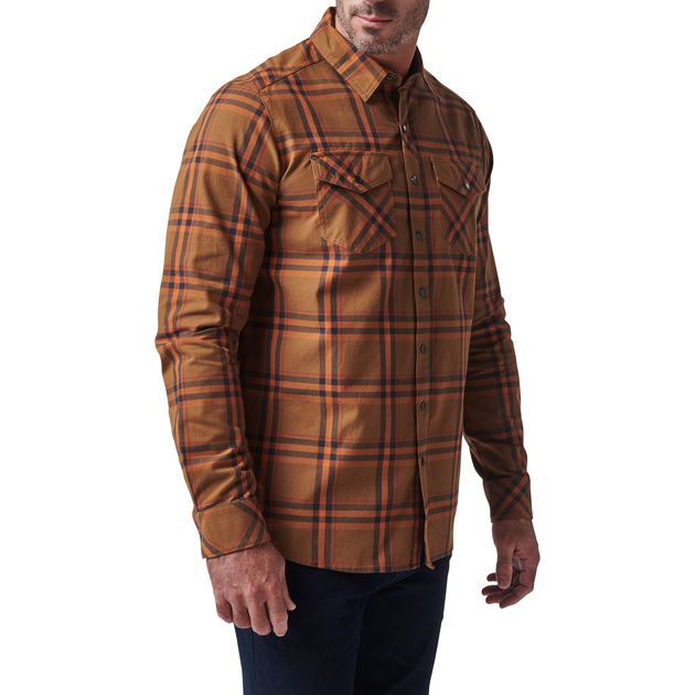 Сорочка тактична 5.11 Tactical Gunner Plaid Long Sleeve Shirt Roasted Barley Plaid M (72530-168) - изображение 2