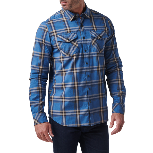 Сорочка тактична 5.11 Tactical Gunner Plaid Long Sleeve Shirt Cobalt Blue Plaid XL (72530-044) - изображение 1