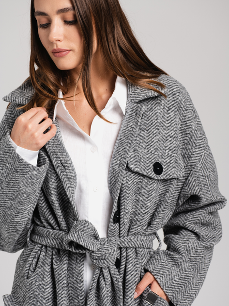 Пальто осіннє жіноче Look Made With Love 909 Paola L/XL Grey (5903999307233) - зображення 6
