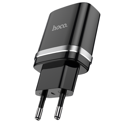 Адаптер мережевий HOCO Ardent single port charger N1 |1USB, 2.4A, 12W| (Safety Certified) чорний - Фото 1 Адаптер мережевий HOCO Ardent single port charger N1 |1USB, 2.4A, 12W| (Safety Certified) чорний - зображення 1