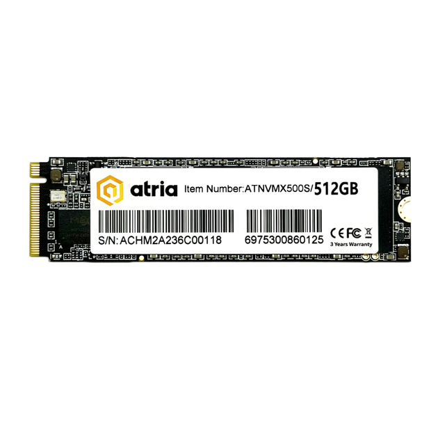 Накопитель SSD M.2 ATRIA ATNVMX500S/512 512ГБ/3D NAND TLC - Фото 1 Накопитель SSD M.2 ATRIA ATNVMX500S/512 512ГБ/3D NAND TLC - изображение 1