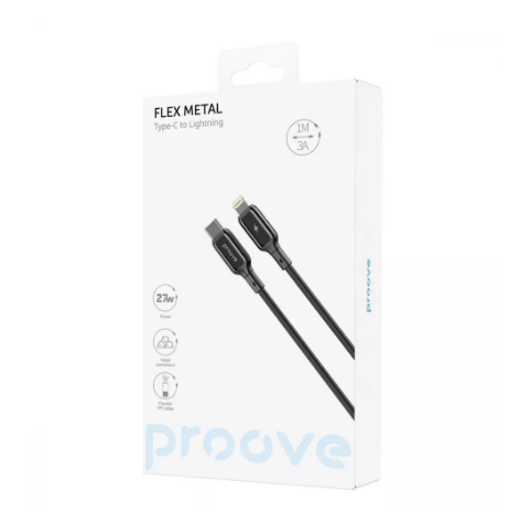 Кабель Charge\OTG Proove Flex Metal Type-C to Lightning 27W 2.4A 1m Black CCFM27002101 - зображення 2