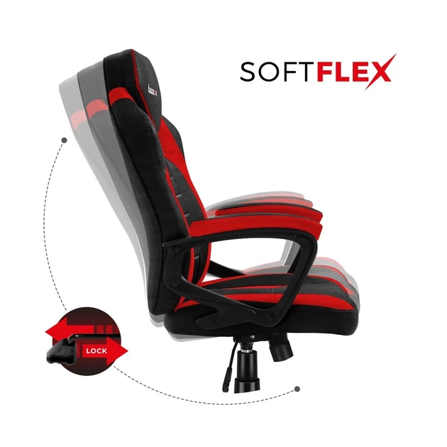 Компютерне геймерське крісло HUZARO Force 2.5 RED тканина - зображення 3
