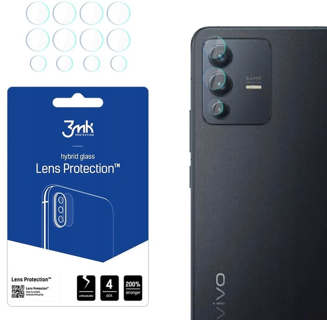 Комплект захисного скла 3MK Lens Protect для камеры Vivo V23 5G 4 шт (5903108471091) - зображення 1