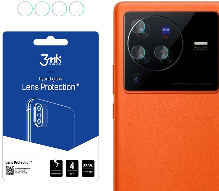 Zestaw szkieł hybrydowych 3MK Lens Protect na aparat Vivo X80 Pro 4 szt (5903108476270) - obraz 1