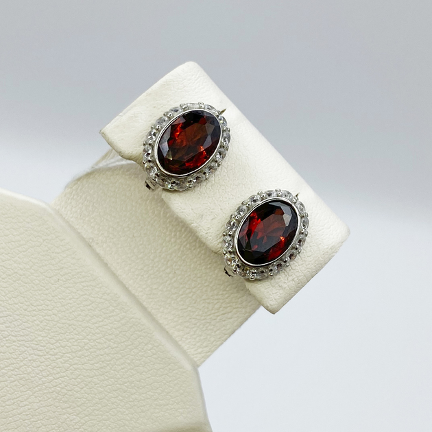 Сережки серебряные с гранатом 3,85 г от продавца: Valerie – в интернет ...