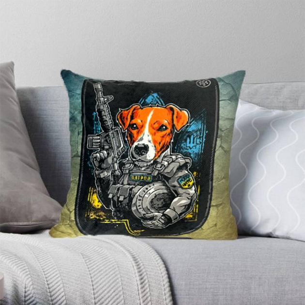 Подушка патріотична 3D "Пес Патрон броненосець" 2707_D 12738 35х35 см ...