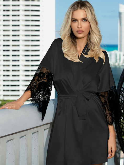 Халат жіночий DKaren Housecoat Dagmara XL Black (5903251370234) - зображення 1