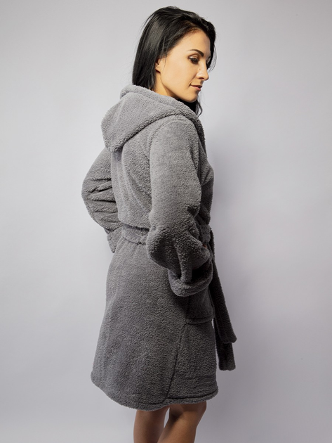 Халат жіночий теплий з капюшоном DKaren Housecoat Diana L Grey (5903251437357) - зображення 2