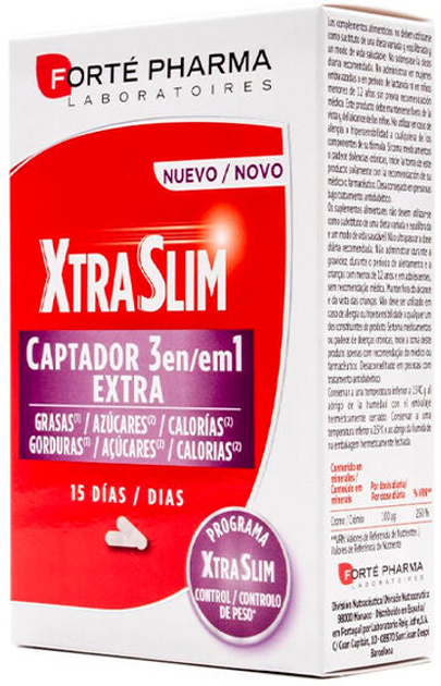 Suplement diety Fort Pharma Xtraslim Captador 3 in 1 60 kapsułek (8470001921710) - obraz 1