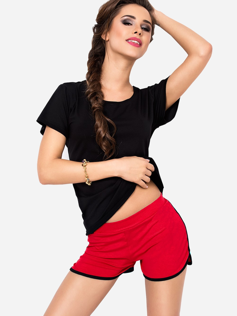 Piżama (T-shirt + spodenki) DKaren Set Abigil XS Red (5902230081925) - obraz 1