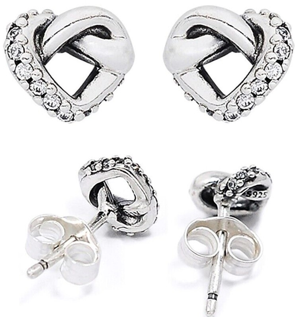 Kolczyki Pandora Knotted Heart Stud Earrings (5700302775600) - obraz 1