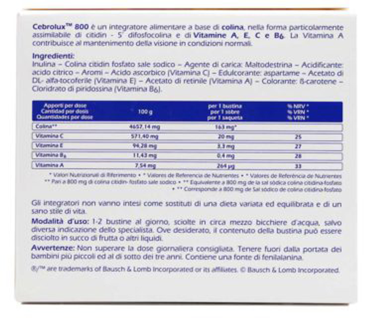 Suplement diety Bausch & Lomb Cebrolux 800 30 saszetek (8470001662187) - obraz 2