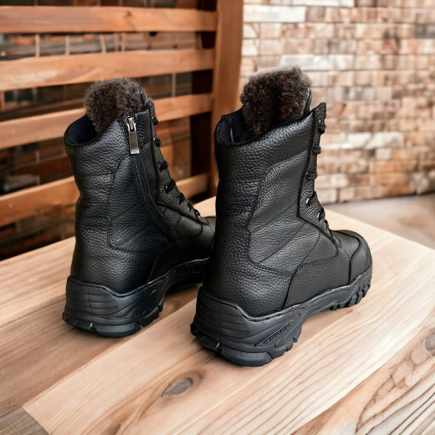 Берцы ботинки теплые Зима до - 25 натуральная гидрофобная кожа+натуральный мех усиленная пятка и носок 46 - изображение 2
