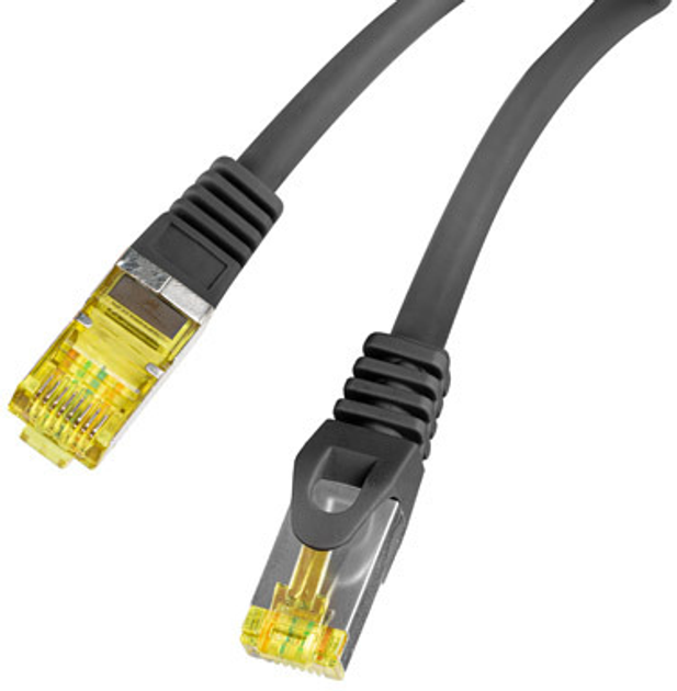 Патч корд Lanberg CAT.6a F/UTP 0.5 м Чорний (PCF6A-10CU-0050-BK) - зображення 3