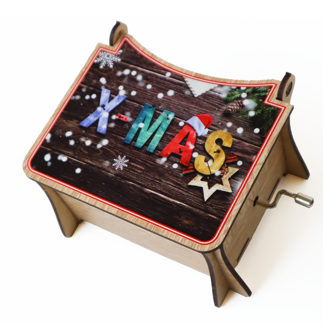 Деревянная музыкальная шкатулка X-MAS 13х9.5х7 см (MZW-9) - Фото 1 Деревянная музыкальная шкатулка X-MAS 13х9.5х7 см (MZW-9) - изображение 1