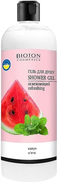 Гель для душа освежающий "Арбуз и мята" - Bioton Cosmetics Shower Gel 1000ml (1106547-1474951-2) - Фото 1 Гель для душа освежающий "Арбуз и мята" - Bioton Cosmetics Shower Gel 1000ml (1106547-1474951-2) - изображение 1