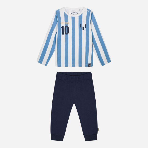 Piżama (spodnie + koszulka z długim rękawem) dziecięca Messi S49309-2 122-128 cm Jasnoniebieska/Biała (8720815172380) - obraz 1