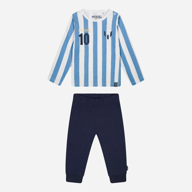 Piżama (spodnie + koszulka z długim rękawem) dziecięca Messi S49309-2 86-92 cm Jasnoniebieska/Biała (8720815172359) - obraz 1