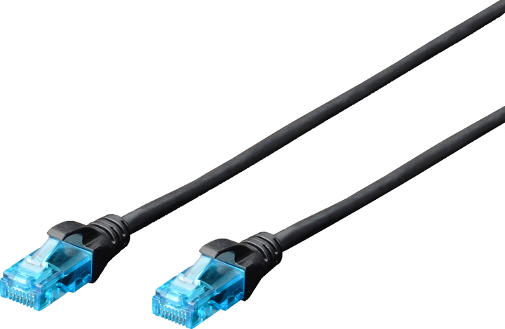 Patchcord Digitus CAT5e UTP 10 m AWG CCA PVC Czarny (DK-1512-100/BL) - obraz 1