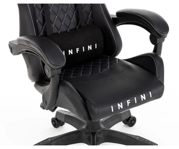 Ігрове крісло для геймерів та роботи Infini F146 чорне геймерське крісло - изображение 7