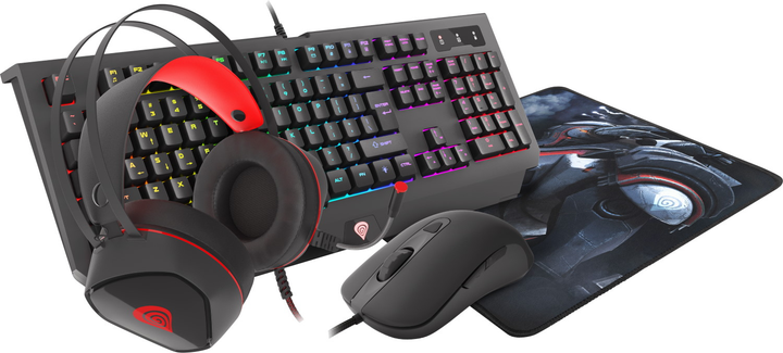 Zestaw gamingowy Genesis Cobalt 330 rgb keyboard mouse headphones mousepad (NCG-1469) - obraz 1