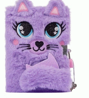 Блокнот пухнастий YES Fluffy Friends Кісуня Еллі А6 на замочку дитячий - изображение 2