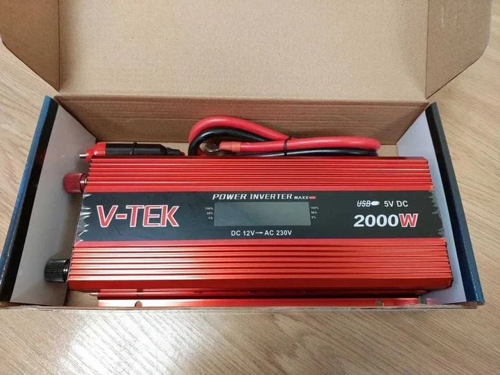 Преобразователь Инвертор V-TEK 12v - 220v 2000w USB 50Гц (14-36