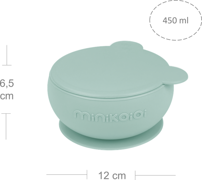 Глубокая тарелка с крышкой на присоске MinikOiOi Bowly River Green (101080007) - изображение 2