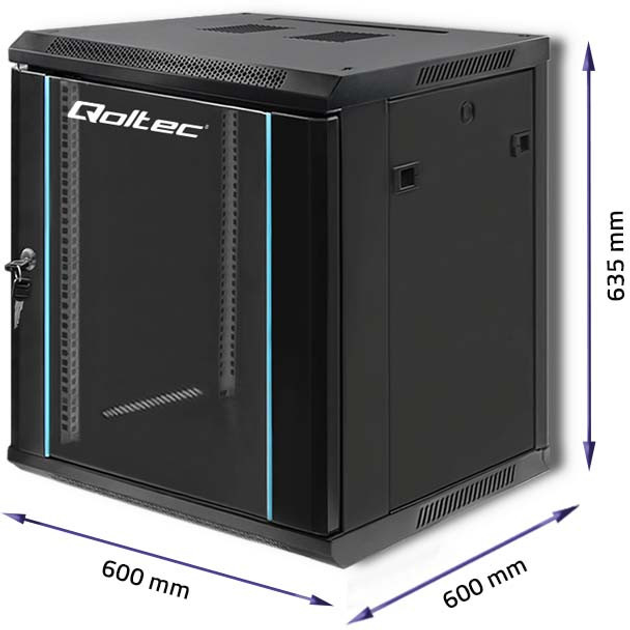 Szafa serwerowa Qoltec RACK 19" 12U 600 x 635 x 600 (5901878544670) - obraz 5