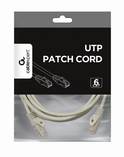 Patchcord Cablexpert CAT6 UTP 3 m Szary (PP6U-3M) - obraz 2