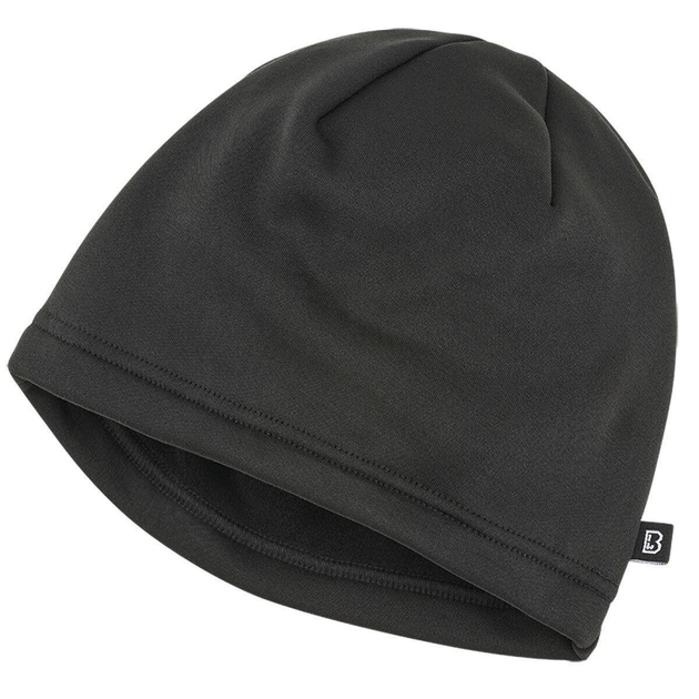 Тактична флісова зимова шапка військова Brandit Ice - Чорна - зображення 1