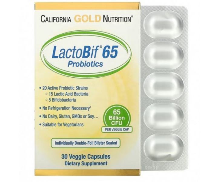 Пробиотик California Gold Nutrition LactoBif Probiotics 65 Billion CFU ...