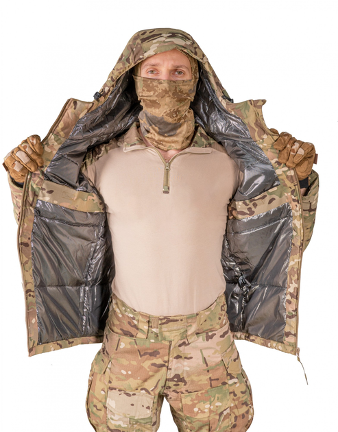 Куртка зимова з тепловідбивною підкладкою Omni Hit Multicam Ріп Стоп з капюшоном військова тактична куртка M Мультикам (CPM28889) - зображення 1