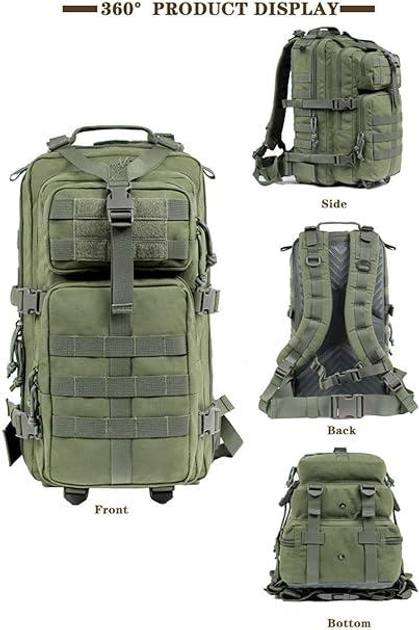 Водонепроникний тактичний військовий рюкзак LYRAL 30L Cordura 1000d, олива - изображение 2