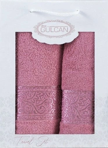 Набір з 2-х махрових рушників Gulcan. Ornament pudra-50х90-70х140 (2 шт) - Фото 2 Набір з 2-х махрових рушників Gulcan. Ornament pudra-50х90-70х140 (2 шт) - зображення 2
