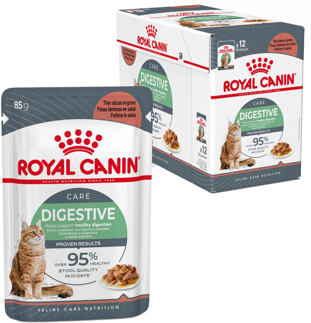 Упаковка вологого корму для дорослих кішок Royal Canin Digestive Care 12х85 г (9003579309568) (95764) - зображення 1