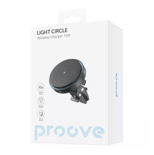 Автодержатель с безпроводной зарядкой Proove Light Circle 15W WHLC15010001 - изображение 4