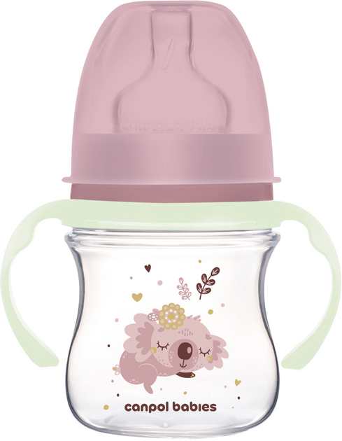 Пляшка антиколікова Canpol Babies Easystart Sleepy Koala з широким отвором Рожева 120 мл (35/236_pin) - зображення 1