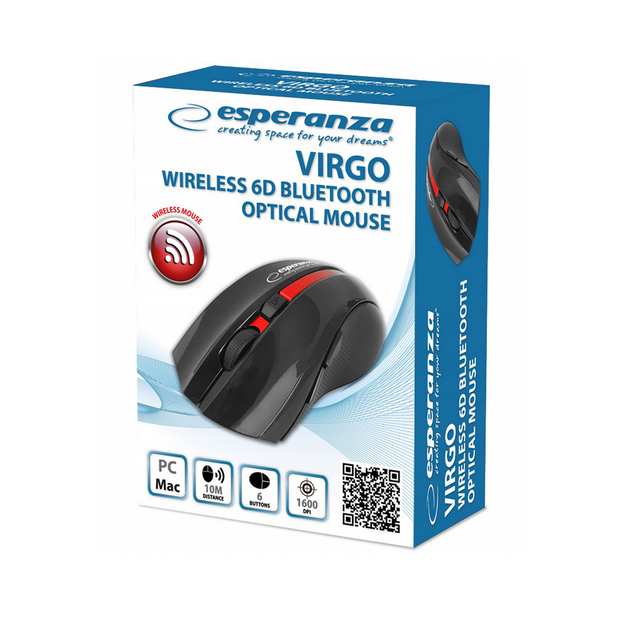 Компьютерная мышь Esperanza EM129R 6D Virgo Red беспроводная Черный с красным - изображение 2