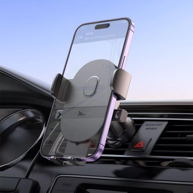 Держатель HOCO Mighty one-button Car holder (air outlet) H18 4.0”– 6.9” black - Фото 2 Держатель HOCO Mighty one-button Car holder (air outlet) H18 4.0”– 6.9” black - изображение 2