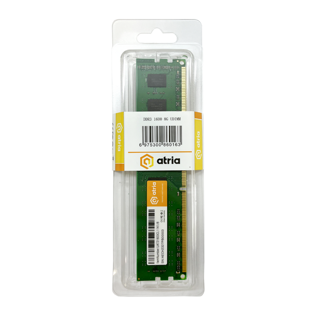 Модуль пам'яті ATRIA UAT31600CL11K1/8 DDR3/8ГБ/1600МГц для ПК - зображення 3