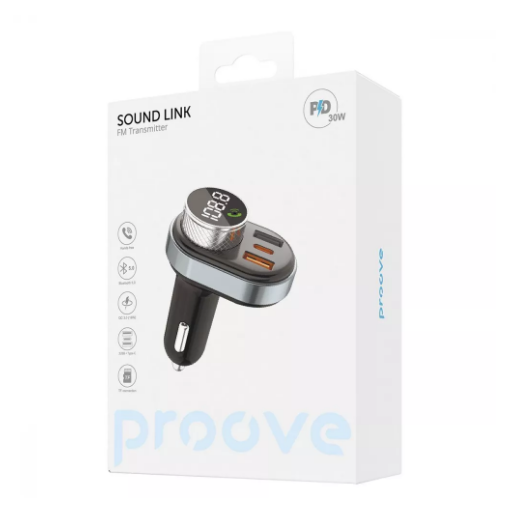 Автомобільний ЗП з FM-модулятором Proove FM Launcher Sound Link 30W (PD+QC3.0) Type-C+USB - Фото 3 Автомобільний ЗП з FM-модулятором Proove FM Launcher Sound Link 30W (PD+QC3.0) Type-C+USB - зображення 3