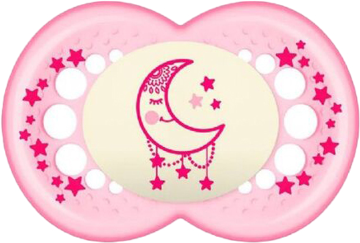 Smoczka dla dzieci Mam Baby Dummy Original Night 6+ Silicone Pink (9001616700255) - obraz 1