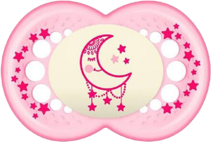 Smoczek dla dzieci Mam Baby Dummy Original Night 6+ Silicone Pink (9001616700255) - obraz 1