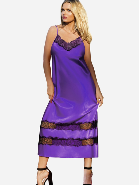 Erotyczny peniuar DKaren Slip April XL Violet (5903251374492) - obraz 1